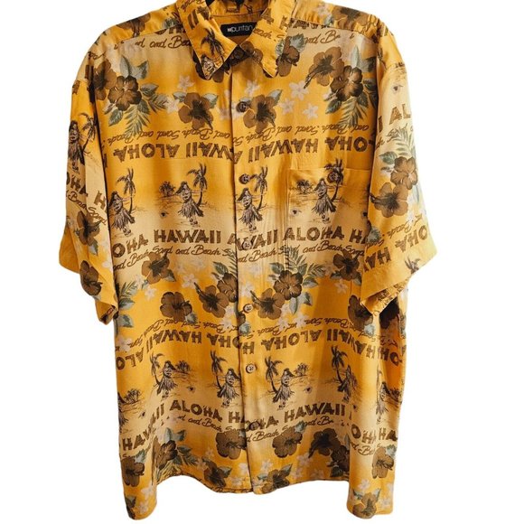 Hawaiian Schenery Blue Shirts - Hibiscus , Palm Tree , Pineapple - Blue main image 1